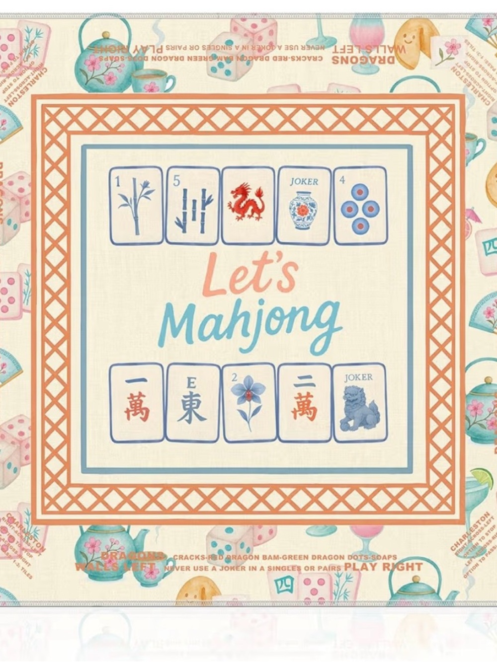 Let's Mahjong Decorative mat